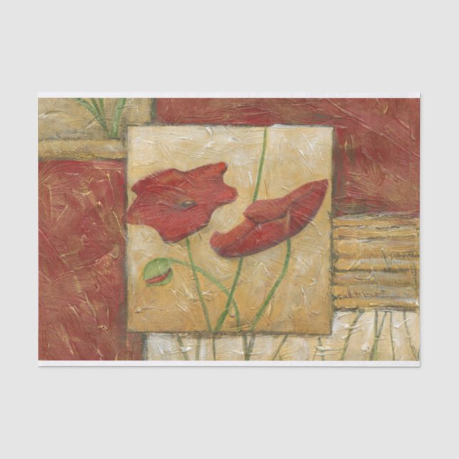 Floral Painting with Visible Brush Strokes Tissue Paper (Front)