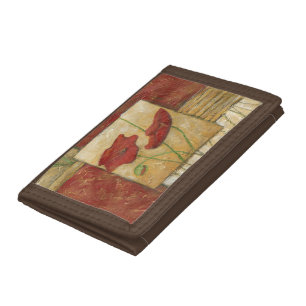 Floral Painting with Visible Brush Strokes Tri-fold Wallet