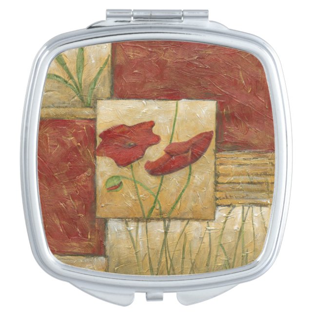 Floral Painting with Visible Brush Strokes Vanity Mirror (Front)