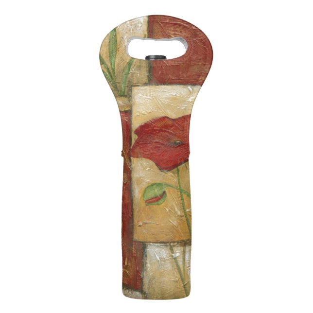 Floral Painting with Visible Brush Strokes Wine Bag (Back)