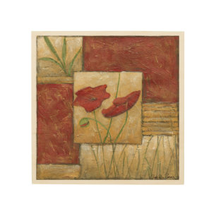 Floral Painting with Visible Brush Strokes Wood Wall Decor