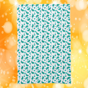 Floral Paisely Boho Pattern Blue Green Kitchen Towel