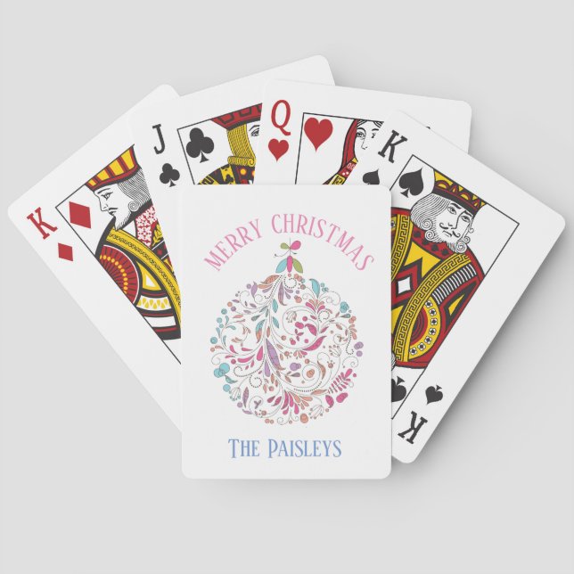 Floral Paisely Christmas Ornament /Playing Cards (Back)