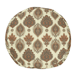 Floral paisley, Asian textile vintage pattern. Pouf