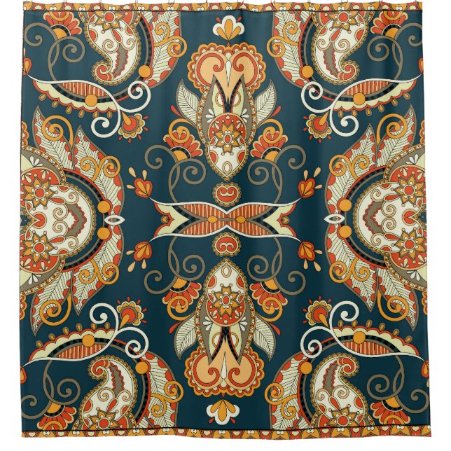 Floral Paisley Bandanna: Traditional Ornament Shower Curtain (Front)