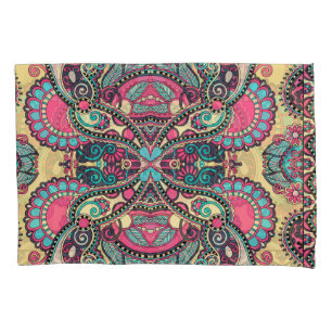Floral Paisley Bandanna: Traditional Ornamental Pillow Case