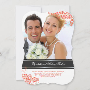 Floral Paisley Boho Vintage Chic Photo Wedding Invitation