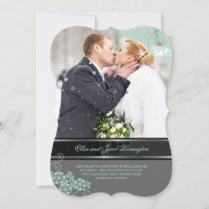 Floral Paisley Boho Vintage Chic Photo Wedding Invitation