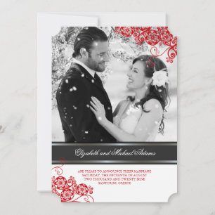 Floral Paisley Boho Vintage Chic Photo Wedding Invitation