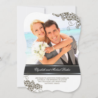 Floral Paisley Boho Vintage Chic Photo Wedding Invitation
