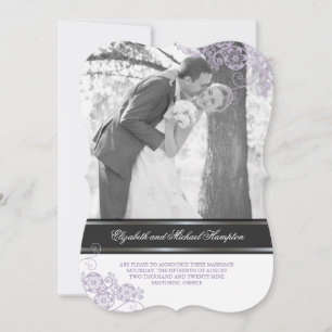 Floral Paisley Boho Vintage Chic Photo Wedding Invitation