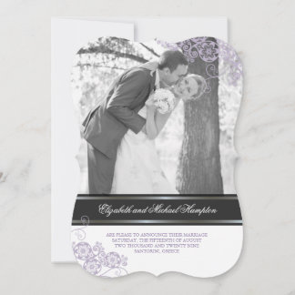 Floral Paisley Boho Vintage Chic Photo Wedding Invitation