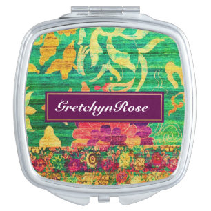 Floral Paisley Compact Mirror