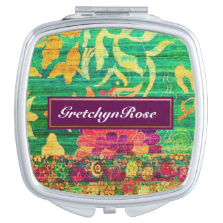 Floral Paisley Compact Mirror