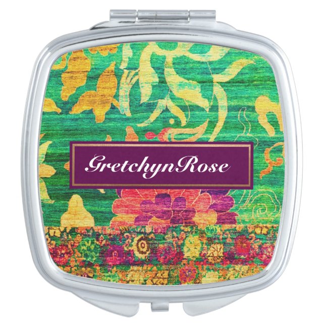 Floral Paisley Compact Mirror (Front)