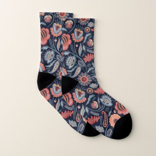 Floral Paisley Design Socks