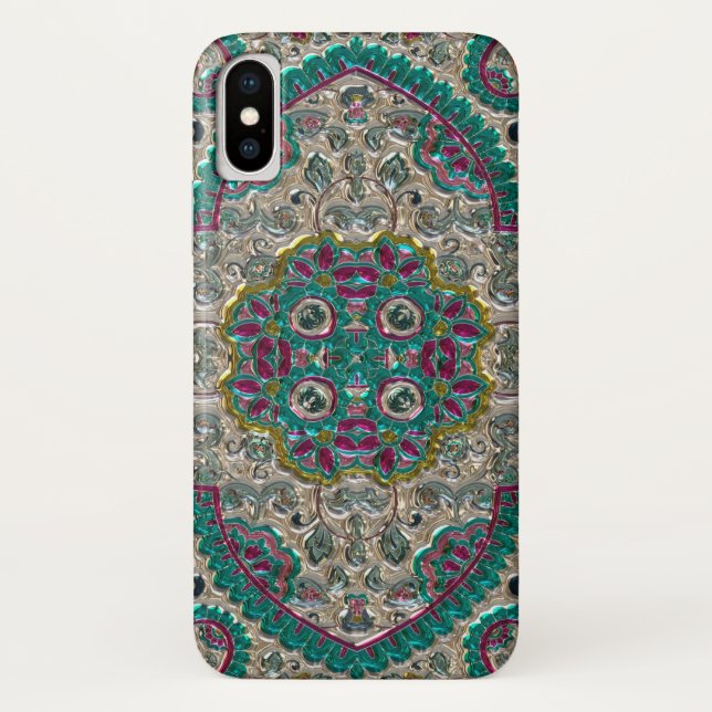 Floral paisley elegant jewel look  pattern Case-Mate iPhone case (Back)