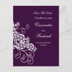Floral Paisley Elegant Vintage Chic Save The Date Announcement Postcard