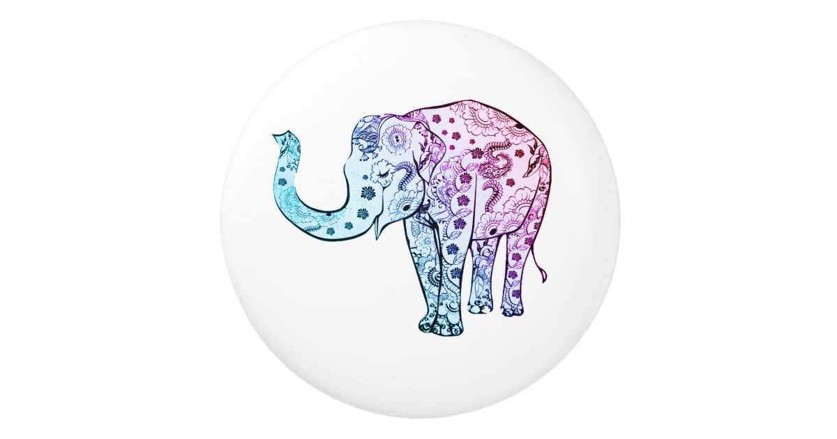Floral Paisley Elephant Ceramic Knob | Zazzle