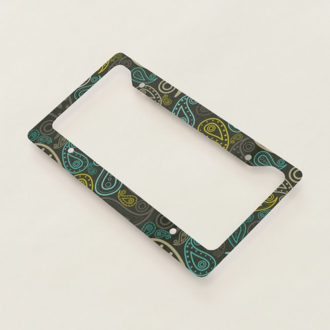 Floral Paisley License Plate Frame (3/4)