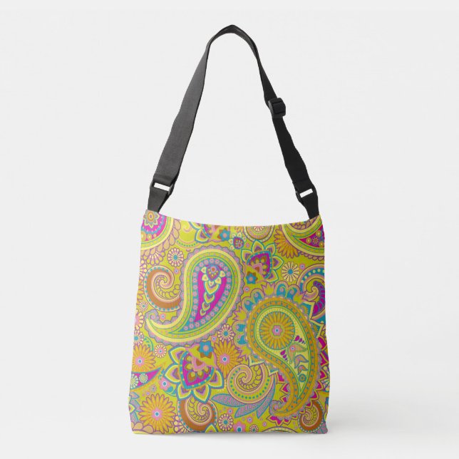 Floral Paisley seamless pattern I + your ideas Crossbody Bag (Front)