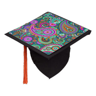 Floral Paisley seamless pattern II + your ideas Graduation Cap Topper