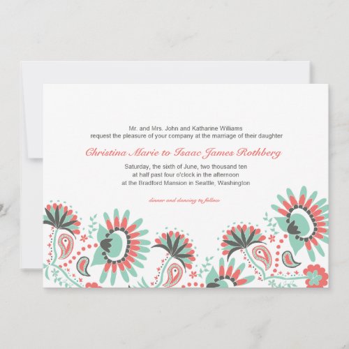 Floral Paisley Wedding Invitation