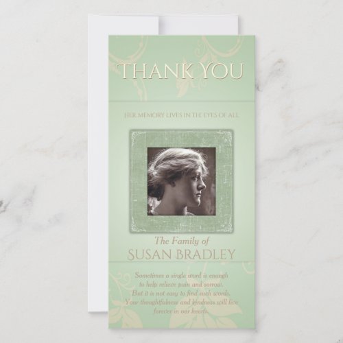 Floral Pale Green Template Sympathy Thank You P
