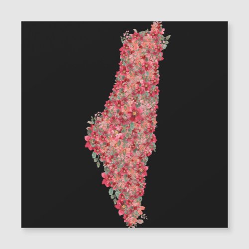 Floral Palestine map art_freedom for palestinians 