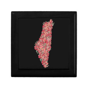 Floral Palestine map art-freedom for palestinians Gift Box