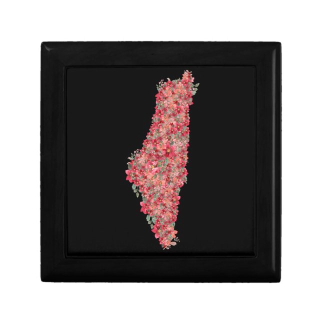 Floral Palestine map art-freedom for palestinians  Gift Box (Front)