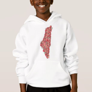 Floral Palestine map art-freedom for palestinians  Hoodie