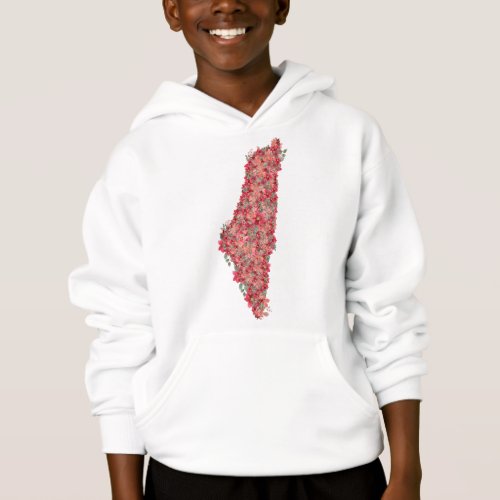 Floral Palestine map art_freedom for palestinians  Hoodie