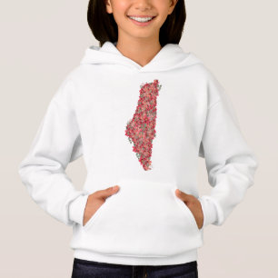 Floral Palestine map art-freedom for palestinians Hoodie