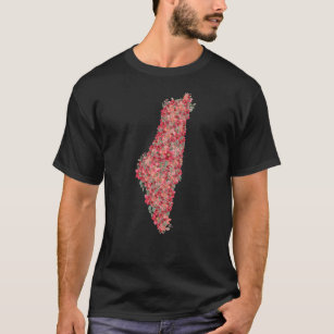 Floral Palestine map art-freedom for palestinians  T-Shirt