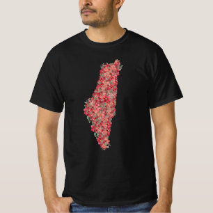 Floral Palestine map art-freedom for palestinians T-Shirt