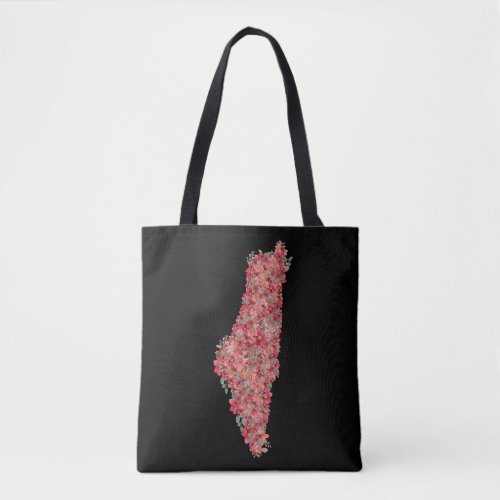 Floral Palestine map art_freedom for palestinians  Tote Bag