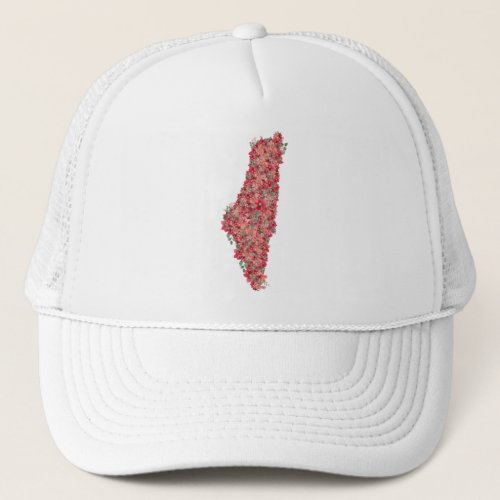 Floral Palestine map art_freedom for palestinians  Trucker Hat