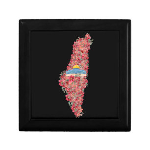 Floral Palestine map Dome of Rock al quads Gift  Box