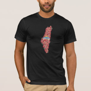 Floral Palestine map Dome of Rock al quads Gift  T-Shirt