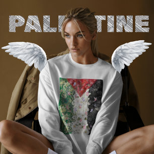 Floral Palestine Map - Free Palestine Map Sweatshirt