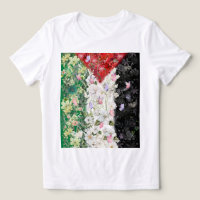 Floral Palestine Map - Free Palestine Map T-shirt 