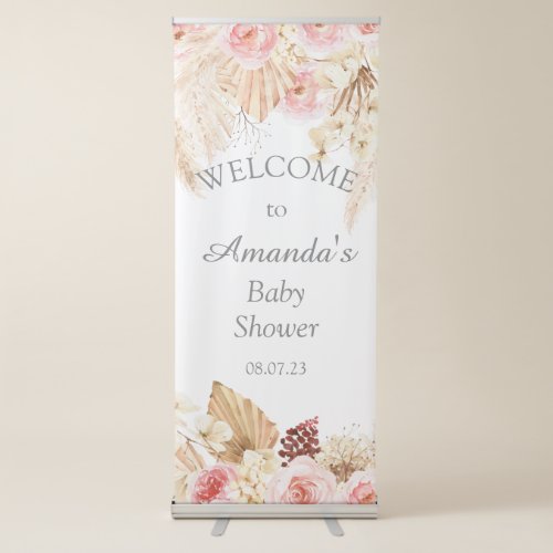 Floral Pampas Grass Baby Shower welcome sign
