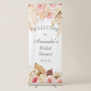 Floral Pampas Grass Bridal shower welcome sign
