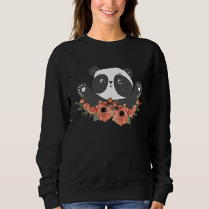 Floral Panda Lover, Zoo Animal Lovers, Funny Bear Sweatshirt