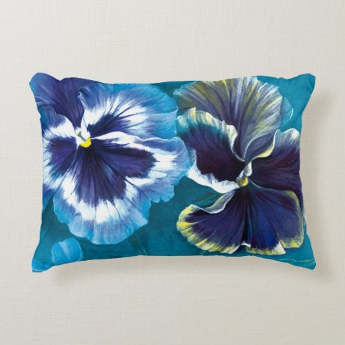 Floral pansy fine art pillow