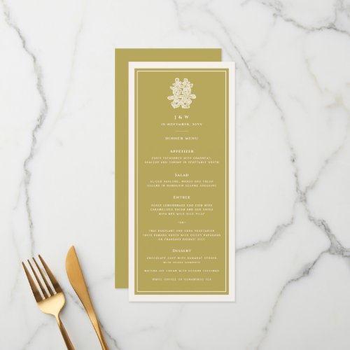 Floral Paper Cut Double Happiness Chinese Wedding Menu