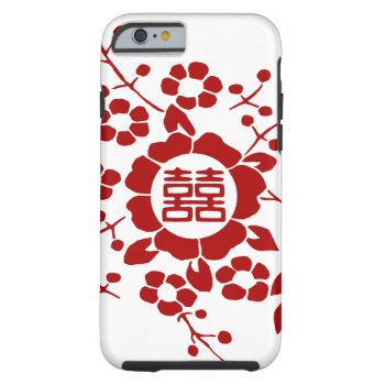 Floral Paper Cuts - White Double Happiness Tough Iphone 6 Case by teakbird at Zazzle