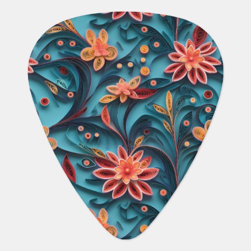 Floral paper pattern Groverallman Guitar Pick