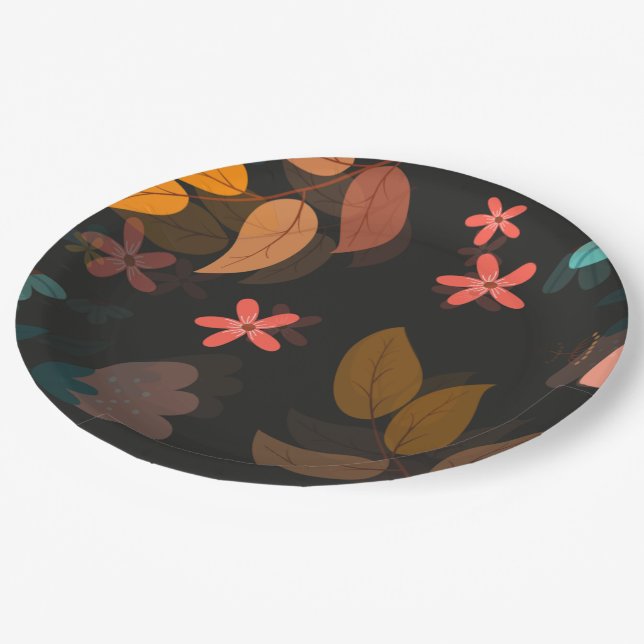 Floral  paper plates (Angled)